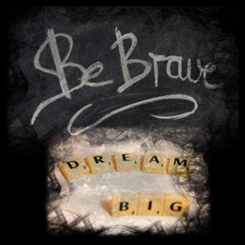 BE BRAVE DREAM BIG Womens Crop Tee Design