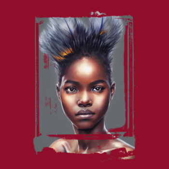 African Portrait Womens Mali Tee Design